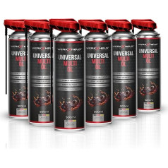 6 x WerkXheld Multi-Spray Multi Oil 500 ml - daudzfunkcionāla eļļa, slīpēšanas eļļa un rūsas noņemšanas līdzeklis ar aizsardzību pret koroziju Augstas kvalitātes eļļošanas līdzeklis, ražots Vācijā