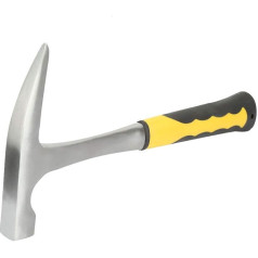 iFCOW Ziegelhammer, Doppelkopf, flache Öffnung, geologische Vermessung, Ziegel, Entenschnabelhammer, Karbonstahl, Hammerkopf, 500 g