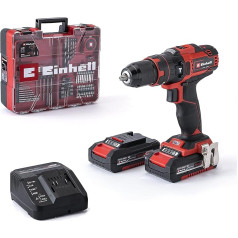 Einhell akumulatora triecienurbju komplekts TE-CD 18/40 Li-i +64 (2 x 2,0 Ah) Power X-Change (Li-Ion, 18 V, 40 Nm, ātrgaitas elektronika, 2 ātrumu transmisija, maks. 24 000 apgr./min, ar akumulatoriem, lādētāju un