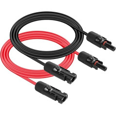 CERRXIAN 13AWG 3,3 pēdas saules paneļu pagarinājuma kabelis, 1 pāra saules kontaktdakša ar sieviešu tipa kontaktdakšu, IP67 ūdensizturīgs 13AWG/4² mm saules paneļu vadu adapteris saules paneļiem, uzlādes kontrolieris