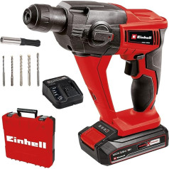 Einhell akumulatora urbjmašīnas ar āmuru TE-HD 18 Li komplekts (1 x 2,5 Ah) Power X-Change (Li-Ion, 18 V, 1,2 J, SDS Plus kāts, 12 mm urbšanas kapacitāte betonā, iekļauts 2,5 Ah akumulators, lādētājs, 5 urbji, koferis)