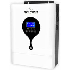 Tecnoware Power Systems - Hibrīds saules invertors 3500VA, tīra sinusoidālā viļņa, MPPT 120V-450V, integrēts akumulatora lādētājs, nepārtraukts barošanas avots, USB/RS232 interfeiss, balts, 3500VA