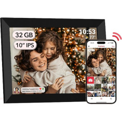 FRAMEO digitālais foto rāmis WiFi 32 GB digitālais foto rāmis 10,1 collu 1280 x 800 IPS LCD skārienjūtīgais ekrāns Smart Cloud Photo Frame ar automātisku rotāciju Mirkļu kopīgošana nekavējoties, izmantojot Frameo lietotni