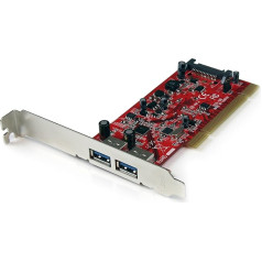 StarTech.com Divu portu PCI USB 3 kontrollera karte ar SATA barošanu