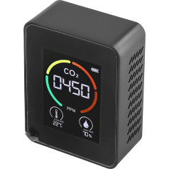 CO2 monitors, 3-in-1 oglekļa dioksīda detektors, Sir kvalitātes monitors, temperatūras un mitruma mērītājs, pārnēsājams gaisa kvalitātes monitors, kas attēlo apkārtējās vides temperatūru un mitrumu