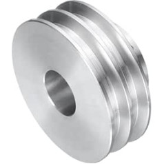 sourcing map V tipa skriemelis 19mm Bore 60mm OD Double Groove alumīnija sakausējuma alumīnija motora vārpstas urbis 6mm PU formas josta