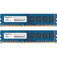 DDR3 1600 PC3-12800U 8GB komplekts (2X4GB) RAM 4GB 2Rx8 240-pin Dimm CL11 1.5V galddatora atmiņas moduļa atjaunināšana