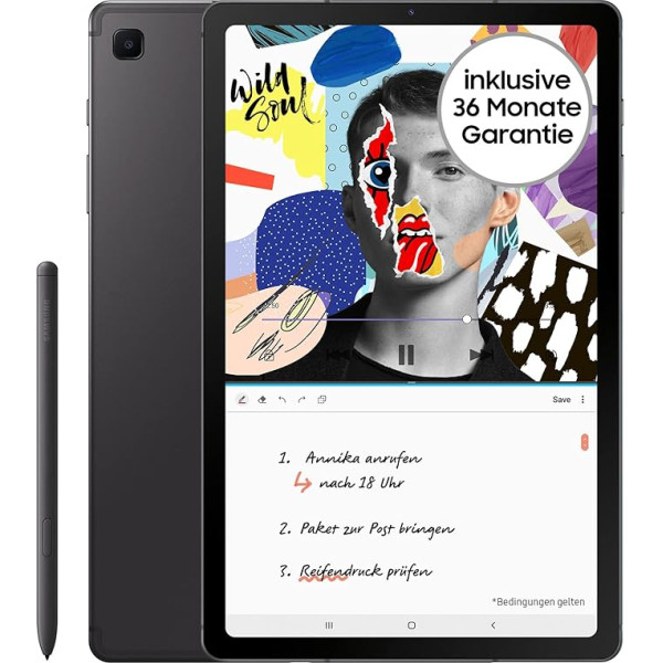 Samsung Galaxy Tab S6 Lite (2022), 10,4 collu TFT displejs, 64 GB atmiņa, WiFi, Android planšetdators, ieskaitot S Pen, Oksfordas pelēks, iekļauta 36 mēnešu garantija