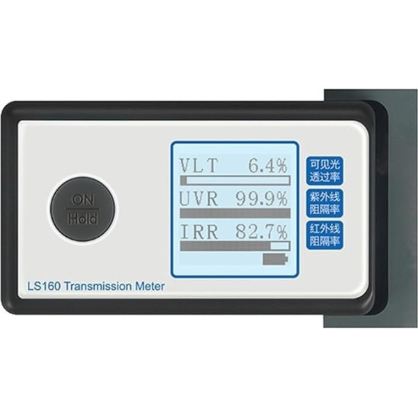 UV-Messgerät O50 Tragbares Solarfilm-Transmissionsmessgerät, Testfenstertönung, UV-IR-Unterdrückung, Durchlässigkeit for sichtbares Licht, mit Aufbewahrungstasche Schnelle Messgeschwindigkeit