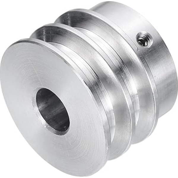 sourcing map V tipa skriemelis 14mm Bore 40mm OD Double Groove alumīnija sakausējuma alumīnija motora vārpstas urbis 6mm PU formas josta