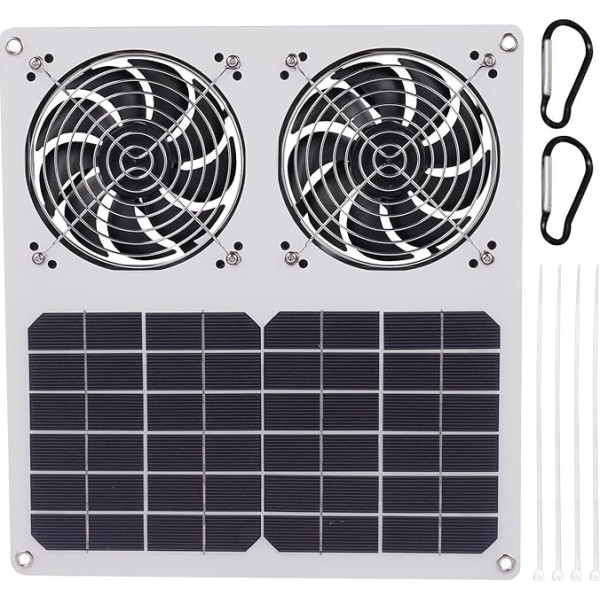 Gewächshausventilator, Solar-Gewächshaus-Abluftventilator, solarbetriebener Doppelschuppen-Ventilator, Gewächshaus-Belüftung, Schuppen, leiser Abluftventilator, 12 V Solar-Außenventilator für