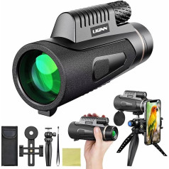 Ant Warrior Monocular Telescope, 12 x 50 Monocular Telescope Adult with Smartphone Holder, Tripod Waterproof Compact Monocular Telescope for Bird Watching, Hunting, Concert