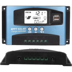 Uzlādes kartes kontrolieris, MPPT 40/50/60/60/100A saules uzlādes kartes kontrolieris Dual USB LCD displejs 12V 24V (50A)