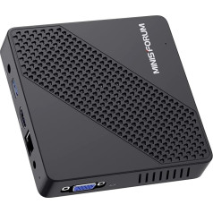 MINIS FORUM Mini dators bez ventilatora, Windows 10, 4 GB DDR4 / 64 GB, eMMC Intel Celoren N4020 procesors, mini dators, HDMI un VGA savienojums, Dual Band Wi-Fi 2.4+5.0 G, BT, USB 3.0 * 3