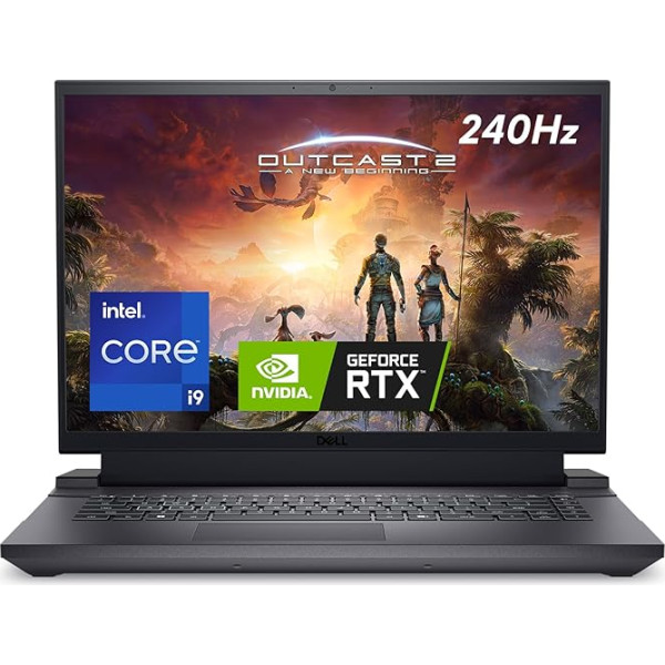 Dell G16 7630 spēļu klēpjdators, 16 collu QHD+ 240 Hz displejs, Intel 13. paaudzes I9-13900HX, RTX 4070 8GB GDDR6, 32GB RAM DDR5, 1TB SSD, Windows 11 Home, vācu QWERTZ aizmugures izgaismota tastatūra, pelēks