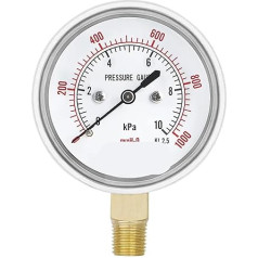 Kapsel-Manometer mit niedriger Membran, 2,5 Zoll Boden, 4 5 6 10 15 16 16 20 25 30 40 50 60 kpa/mmH2o gāzei, 1 Stück(0-10Kpa)