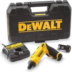 DEWALT Akumulatora knaiblis DCF680G2 (7.2V, 1.0Ah, Zwei-Positions-Handgriff (Pistolen- & Stabgriff), 16-stufiges Drehmoment, Diodenring mit 2 LEDs, inkl. 2 Li-Ion Akkus, Schnellladegerät und Koffer)