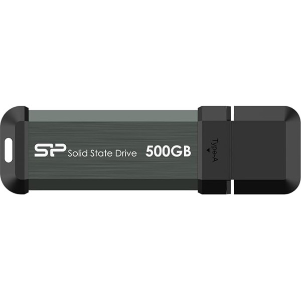 Silicon Power 500GB MS70 USB 3.2 Gen 2 portatīvais ārējais SSD ar C tipa adapteri