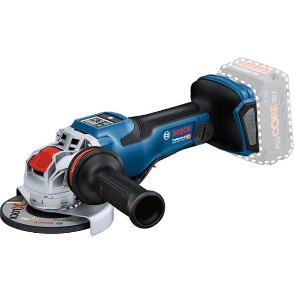 Bosch Professional 18 V sistēmas Biturbo akumulatora leņķa slīpmašīna GWX 18V-15 PSC ar X-LOCK (jauda 1500 W, iekļauts vibrācijas kontroles papildu rokturis, aizsargvāciņš, aizsargvāciņš, atdalīšanas aizsargvāciņš,