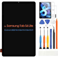 ARSSLY Ekrāns priekš Samsung Galaxy Tab S6 Lite 2022 P613 SM-P613 SM-P619 LCD displejs, skārienjūtīgais ekrāns, digitālais, pilnā komplektācijā ar remonta komplektu (10,4 collas, melns)