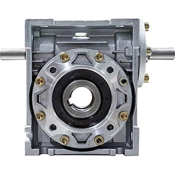 UOUOBEAR 5: 1-100:1 Schneckengetriebe NRV040-VS Doppelte Eingangswelle 11 mm Ausgangsloch 18 mm 90-Grad-Schneckengetriebe-Drehzahlminderer(Ratio 7.5 to 1)