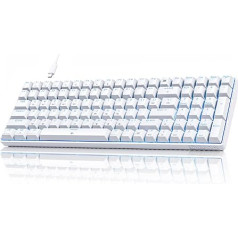 Dierya DK98se Gaming Keyboard, 98 Keys Mechanical Keyboard with Blue Clicky Switch, Type C Data Cable, US Layout for PC, Windows, Gamer Typist, White