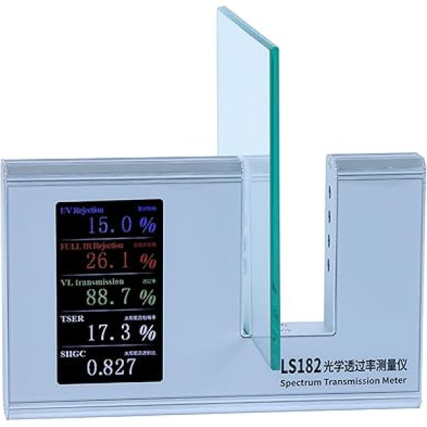 Gaismas caurlaidības mērītājs LS182 Saules plēves caurlaidības mērītājs 365 nm UVT 940 nm IRT un VLT SHGC Viegla ekspluatācija Augsta precizitāte