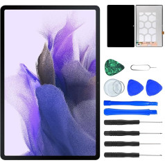 NB+ Skārienjūtīgais LCD ekrāns priekšējā stikla paneļa nomaiņa Samsung Galaxy Tab S7 FE 2021 12,4 collu LCD displejs Digitizer priekšējais stikls melns ar instrumentiem