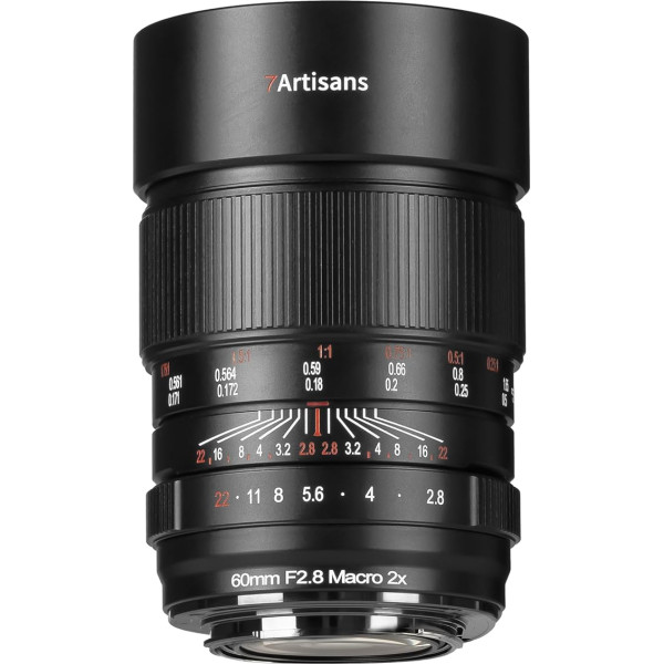 7artisans 60 mmF2.8 Macro 2X manuālā fokusēšana Pilna kadra bezspoguļa kameras objektīvs Saderīgs ar Sony E-Mount kameru A7 A7R A7R A7S A7RⅡ A7SⅡ A9 A7C A1 A7RIII A7III A7RIV A9II u.c.