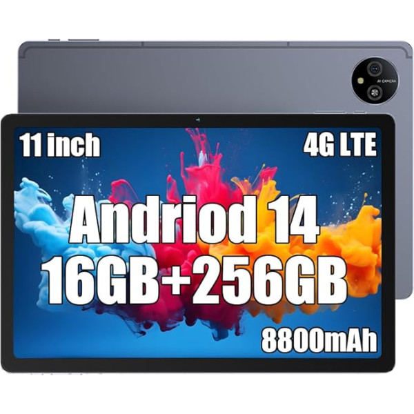 Ulefone TAB A11 Pro 16GB+256GB 11 collu planšetdators Android 14, 2.0K pilnekrāna ekrāns, 1TB TF, MTK G99, četru skaļruņu spēļu planšetdators, 8800mAh, 16MP + 8MP, 4G LTE + 5G WiFi planšetdators, GPS/OTG/FM/WiFi 6