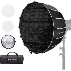 K&F Concept 90 cm Parabolic Deep Softbox for Studio, Quick Release Umbrella Octagon Softboxes with Honeycomb Grid + Soft Diffuser + Carrying Bag Softbox Bowens Mount for COB Lamps Flash Lamps