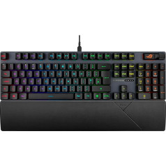 ASUS ROG Strix Scope II RX Gaming Keyboard, IP57, Damping Foam, Pre-Lubricated ROG RX Red Optical Switches, PBT Keycaps, Multifunction Control, Xbox Game Bar Function, RGB Black