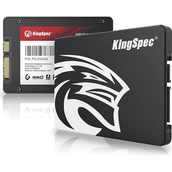 KingSpec 256 GB 2,5 collu SATA cietais disks iekšējais SSD SATA 3 iekšējais SSD 3D NAND Flash, 2,5 collu, saderīgs ar galddatoru/laptopu