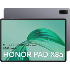 HONOR Pad X8a planšetdators 11 collu Android 14 + Bluetooth, WiFi, 128 GB/4 GB RAM planšetdators ar 4 skaļruņiem, 90 Hz ekrāns ar aizsardzību pret acīm, 8300 mAh, kosmosa pelēks