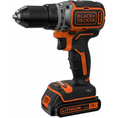 Black+Decker BL186K bezsuku 2 ātrumu 18V 1,5Ah akumulatora urbis ar 400 mA lādētāju, dubulto uzgalīti un koferi, iepakojumā 1 gab.