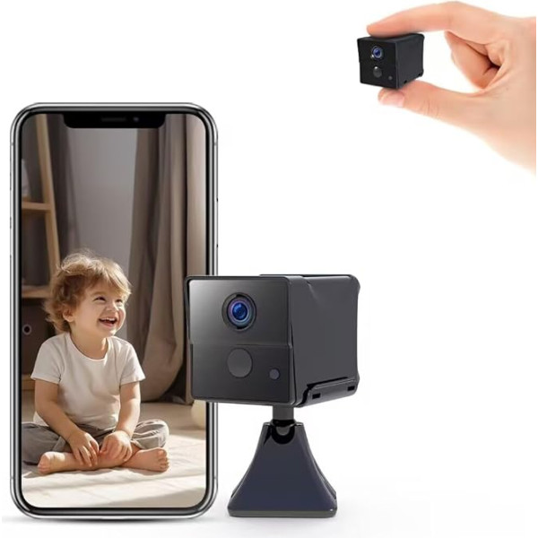 AOBOCAM Mini kamera, 4K HD 2024 150 dienu gaidīšanas režīmā Mini WiFi kamera iekštelpām ar mobilā tālruņa lietotni Kustības noteikšana Bezvadu kamera ar lietotni / nakts redzamību