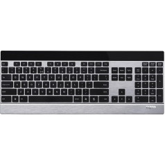 Rapoo E9270P bezvadu tastatūra bezvadu tastatūra ultraflaches 4 mm Tastaturdesign aus Edelstahl und Aluminium 9 Monate Batterielaufzeit DE-Layout QWERTZ PC & Mac - schwarz/silber