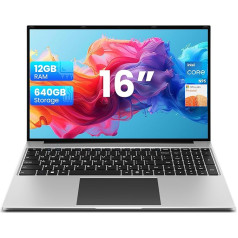 džemperis 16 collu piezīmjdators ar metāla korpusu, līdz 2,5 GHz Celeron (12 GB RAM, 128 GB eMMc + 512 GB SSD), 1920 x 1200 IPS, Bluetooth4.0, USB 3.0 × 2, portatīvais dators ar instalētu Office 365 uz 1 gadu