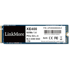 LinkMore XE400 1TB M.2 2280 PCIe Gen 4X4 NVMe 1.4 iekšējais SSD, cietvielu disks, līdz 5000MB/s, Latop un PC