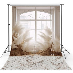 MEHOFOND Photography Backdrop for Adults Kids 5x7ft Indoor Window Boho Pampas Pregnant Portrait Birthday Party Decoration Banner Studio Accessories