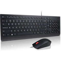 Lenovo 4X30L79883 Kabelgebunden Tastatur, Maus-Set Spritzwassergeschützt US-Englisch, QWERTY, Windo