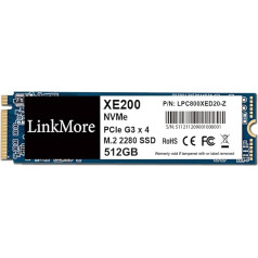 LinkMore XE200 512GB M.2 2280 PCIe Gen 3X4 iekšējais SSD, cietvielu disks, līdz 2500MB/s Latop un PC