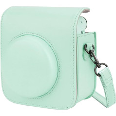 HIUOUIH Instant Camera Case for Fujifilm Instax Mini 12 Polaroid Camera Case Made of PU Leather Camera Case Protective Case with Adjustable Shoulder Strap, Green, /