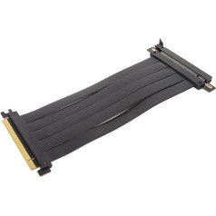 PCIE 4.0 X16 prailginimo kabelis, lankstus didelės spartos GUP prailginimo adapteris, aukštos apsaugos, 180 laipsnių PCIE 4.0 prailginimo kabelis, skirtas vaizdo plokštei (juodas)