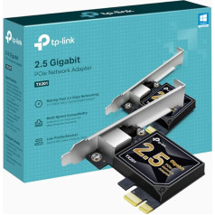 TP-Link 2,5 gigabitu PCI Express tīkla adapteris, zema profila un pilna augstuma kronšteini, atbalsta Windows 11/10/8.1/8/7, Windows Server RS 2022/2019/2016/2012 R2/2012 8 R2. Linux (TX201)