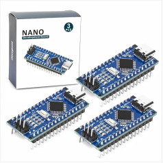 Nano padome, mikrokontrolieris ar 328P CH340 mikroshēmu, 5V 16M, saderīgs ar Arduino IDE Nano (USB C ports)