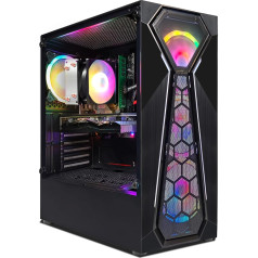 STGsivir Gaming Desktop PC, AMD Athlon 3000G 3.5GHz, Radeon RX 580 8GB GDDR5, 16GB RAM, 1TB SSD, WiFi 600M, BT 5.0, RGB ventilators x 4, W11H64