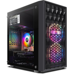 STGsivir spēļu galddators, Radeon RX 560 4GB GDDR5, 10. paaudzes G5905 3,5 GHz, 16 GB RAM, 512 GB SSD, WiFi 600M, BT 5.0, RGB ventilators x 2, W11H64