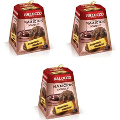 3 x Balocco Pandoro Maxiciok Double con Cioccolato al Latte e Cioccolato Fondente Ziemassvētku konfektes ar piena šokolādi un tumšo šokolādi 800 g