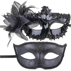 Fadcaer 2 x Masku maska sievietēm Vīriešiem Masku maska Ball Mask Masku mežģīnes Venēcijas maskas maskas maskas pāriem Venēcijas puse kleita Halloween maskas maskas